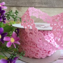 Стрічка-мереживо, 2 см, світло-рожева