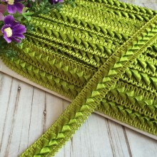 Тесьма самосу, 1,8 см, оливковий