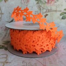 Мереживна стрічка квіточка в'юнець, 2 см, яскраво-оранжевий