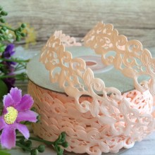 Стрічка-мереживо, 2 см, персик