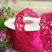 Стрічка-мереживо, 2 см, малиновий