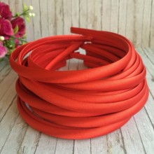 Обруч пластиковий в атласі, 1 см, червоний, шт.