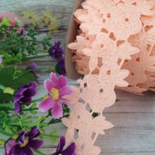 Мереживна стрічка трояндочка, 4,5 см, персик