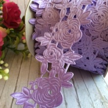 Мереживна стрічка трояндочка, 4,5 см, лілова