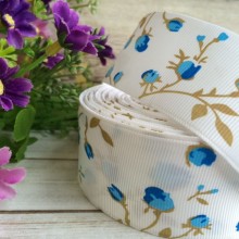 Репс 4 см трояндочка, блакитна