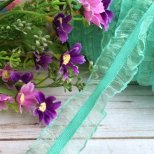 Гумка-рюша органзова, 2,5 см, м'ятна