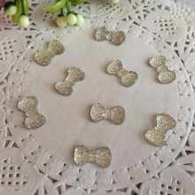 Серединка бантик блиск, 7х13 мм, срібло