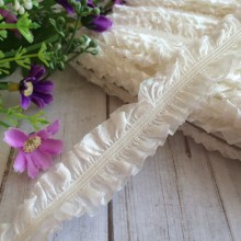 Гумка-рюша атласна, 2,5 см, молочна