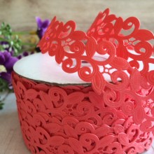 Стрічка-мереживо, 2 см, коралова