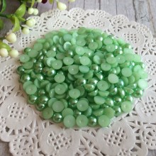 Напівбусина, 6 мм, світло-зелена, 100 шт.