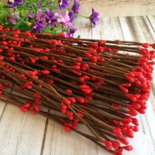 Декоративна гілочка з тичинками Big, 65 см, червона