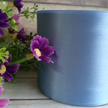 Атлас 7,5 см, блакитний, метр