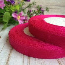 Органза 0,9 см, малинова, рулон 45 м