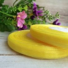 Органза 0,6 см жовтий рулон 45 м