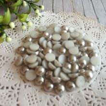 Напівбусина, 8 мм, сірий, 100 шт.