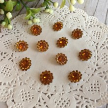 Серединка квіточка-ромбик, 11 мм, помаранчева, шт.