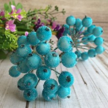 Ягідки в цукрі, 11 мм, світло-бірюзові.