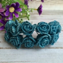 Троянда темно-блакитного кольору з глітером