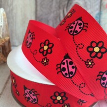 Репс 2,5 см, божья коровка, красный