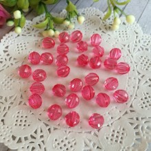 Кришталь, 8 мм, кораловий, 1 шт. (пластик)