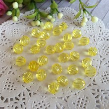 Кришталь, 8 мм, жовтий, 1 шт. (пластик)