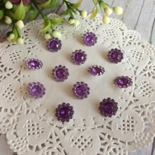 Серединка квіточка-ромбик, 11 мм, лілова, шт.