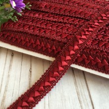 Тесьма самосу, 1,8 см, бургунді