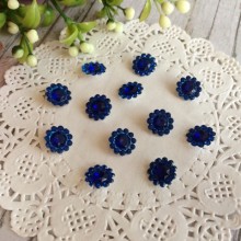 Серединка квіточка-ромбик, 11 мм, темно-синя, шт.