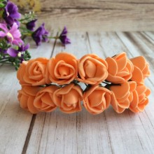 Троянда 1,5-2 см, темно-персикваю, 12 квіточок у пучку