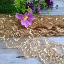 Мереживо яблучко, 4,5 см, золото, метр