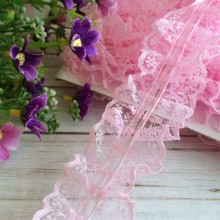 Мереживо-рюша, 4 см, рожеве