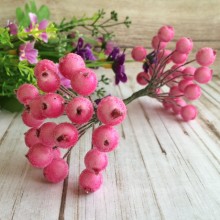 Ягідки в цукрі, 11 мм, яскраво-рожеві.