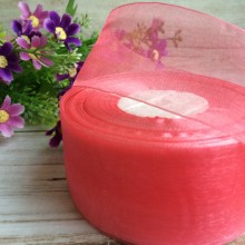 Органза 4 см, кораловий, метр