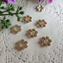 Серединка квіточка-ромбик (порожня), 11 мм, золото, шт.