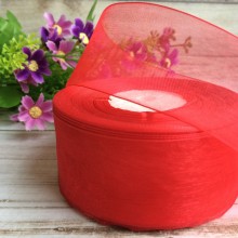 Органза 4 см, червона, метр