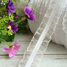 Гумка-рюша органзова, 2,5 см, біла