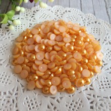 Напівбусина, 6 мм, світло-жовтогаряча, 100 шт.