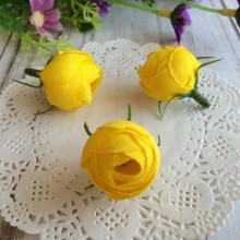 Бутон троянди тканинний, 2,5 см, жовтий