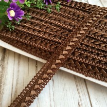 Тесьма самосу, 1,8 см, шоколадний