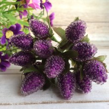 Малинка фиолетовая, 2,3 см, на  проволке 1 пучек