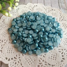 Напівбусина, 6 мм, світло-синя, 100 шт.