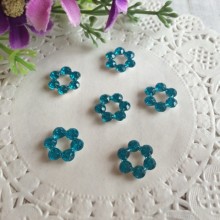 Серединка квіточка-ромбик (порожня), 11 мм, бірюзова, шт.