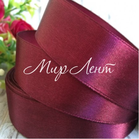 Атлас 2 см, вишневий, метр