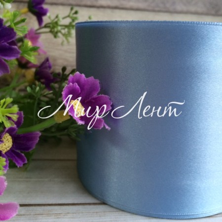 Атлас 7,5 см, голубой, метр