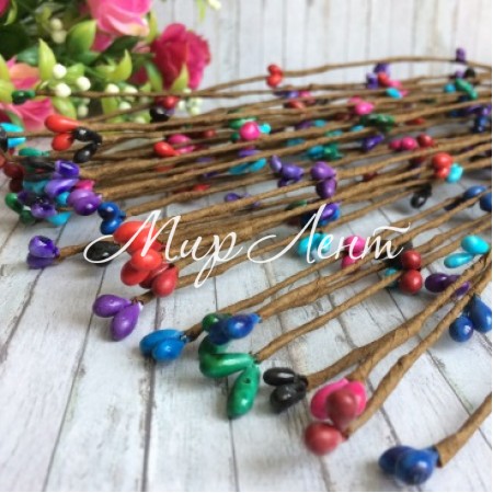 Декоративна гілочка з тичинками, 40 см, Мікс темний