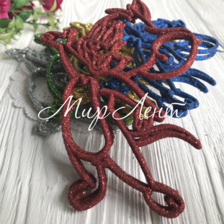 Мишеня, 12х8,5 см, кольорове з гліттером, упаковка 10 шт.