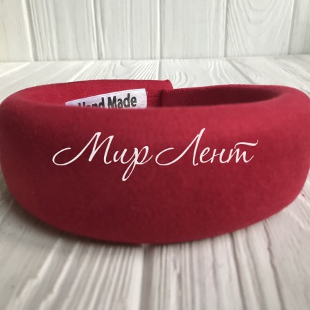 Обруч замшевий об'ємний, 4 см, малиново-червоний, шт.