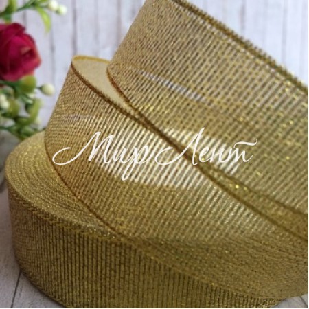 Парча 2 см, золото, метр