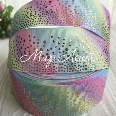 Репс з розсипом (фольга), 4 см, пастельна діагональ, метр