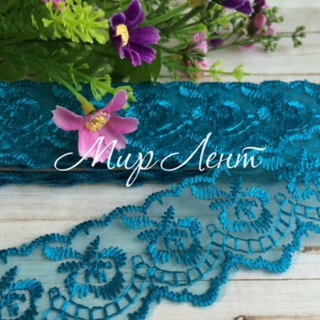 Мереживо яблучко, 4,5 см, бірюзовий, метр